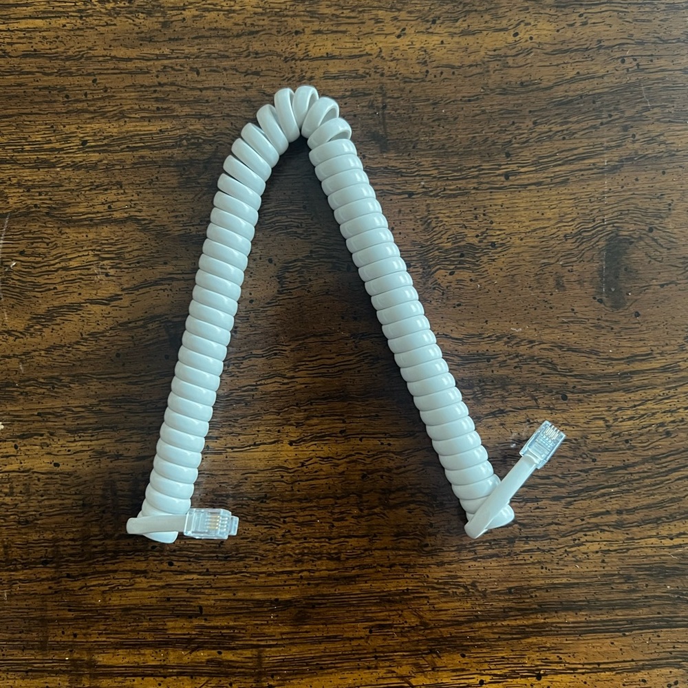 6 ft white coil cord